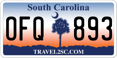 SC license plate OFQ893
