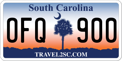 SC license plate OFQ900
