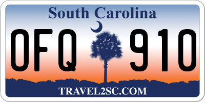SC license plate OFQ910