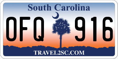 SC license plate OFQ916