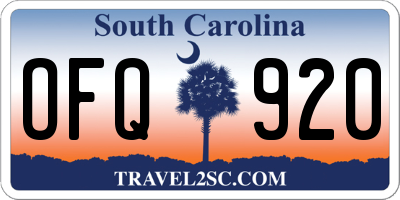 SC license plate OFQ920