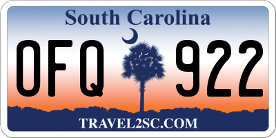 SC license plate OFQ922