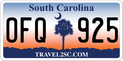 SC license plate OFQ925