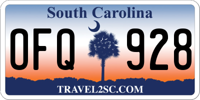 SC license plate OFQ928
