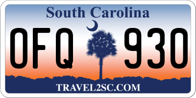 SC license plate OFQ930