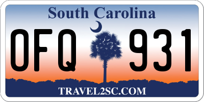 SC license plate OFQ931