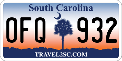 SC license plate OFQ932