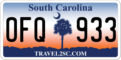 SC license plate OFQ933