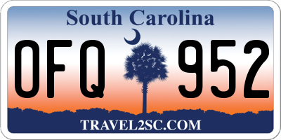 SC license plate OFQ952