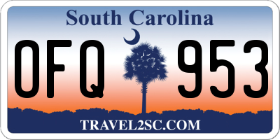 SC license plate OFQ953