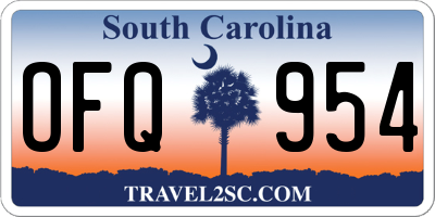 SC license plate OFQ954