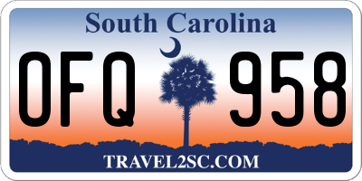 SC license plate OFQ958