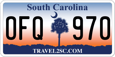 SC license plate OFQ970