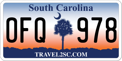 SC license plate OFQ978