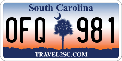 SC license plate OFQ981