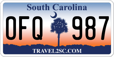 SC license plate OFQ987
