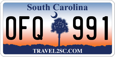 SC license plate OFQ991