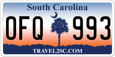 SC license plate OFQ993
