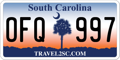 SC license plate OFQ997