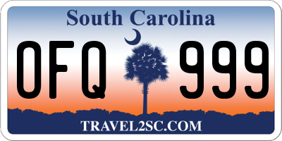 SC license plate OFQ999