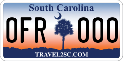 SC license plate OFR000