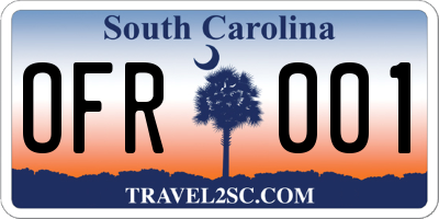 SC license plate OFR001