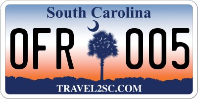 SC license plate OFR005