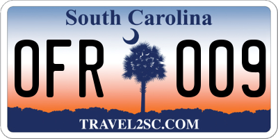 SC license plate OFR009