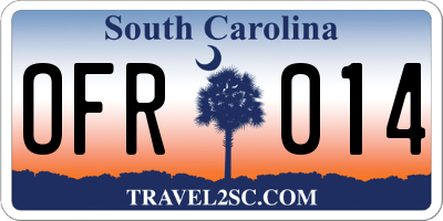 SC license plate OFR014