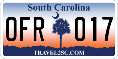 SC license plate OFR017