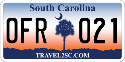 SC license plate OFR021