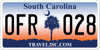 SC license plate OFR028