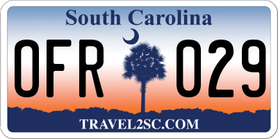 SC license plate OFR029