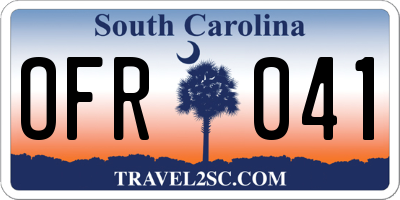SC license plate OFR041