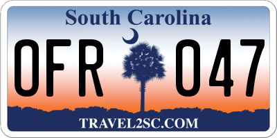 SC license plate OFR047