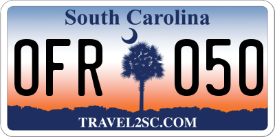 SC license plate OFR050