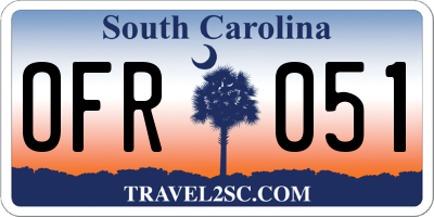SC license plate OFR051