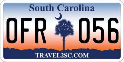 SC license plate OFR056