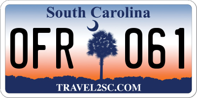 SC license plate OFR061