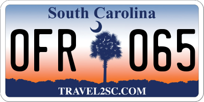 SC license plate OFR065