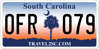 SC license plate OFR079