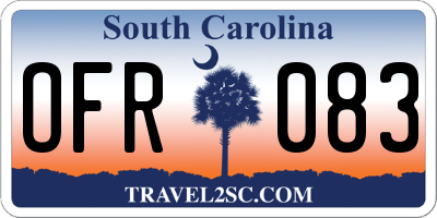 SC license plate OFR083