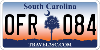 SC license plate OFR084