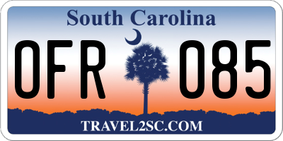 SC license plate OFR085