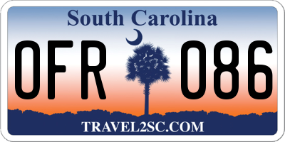 SC license plate OFR086