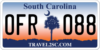 SC license plate OFR088