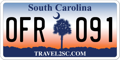 SC license plate OFR091
