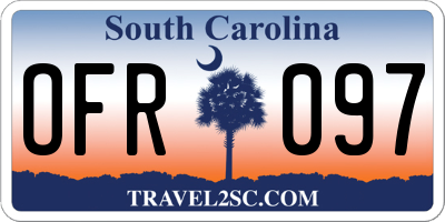 SC license plate OFR097
