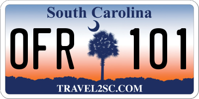 SC license plate OFR101