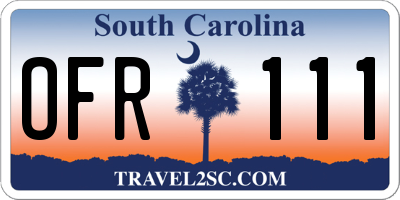 SC license plate OFR111